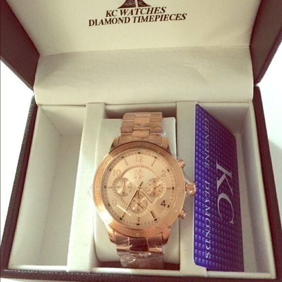 KC Brand New Chronograph Watch, Genuine Diamonds - Picture 1 of 6